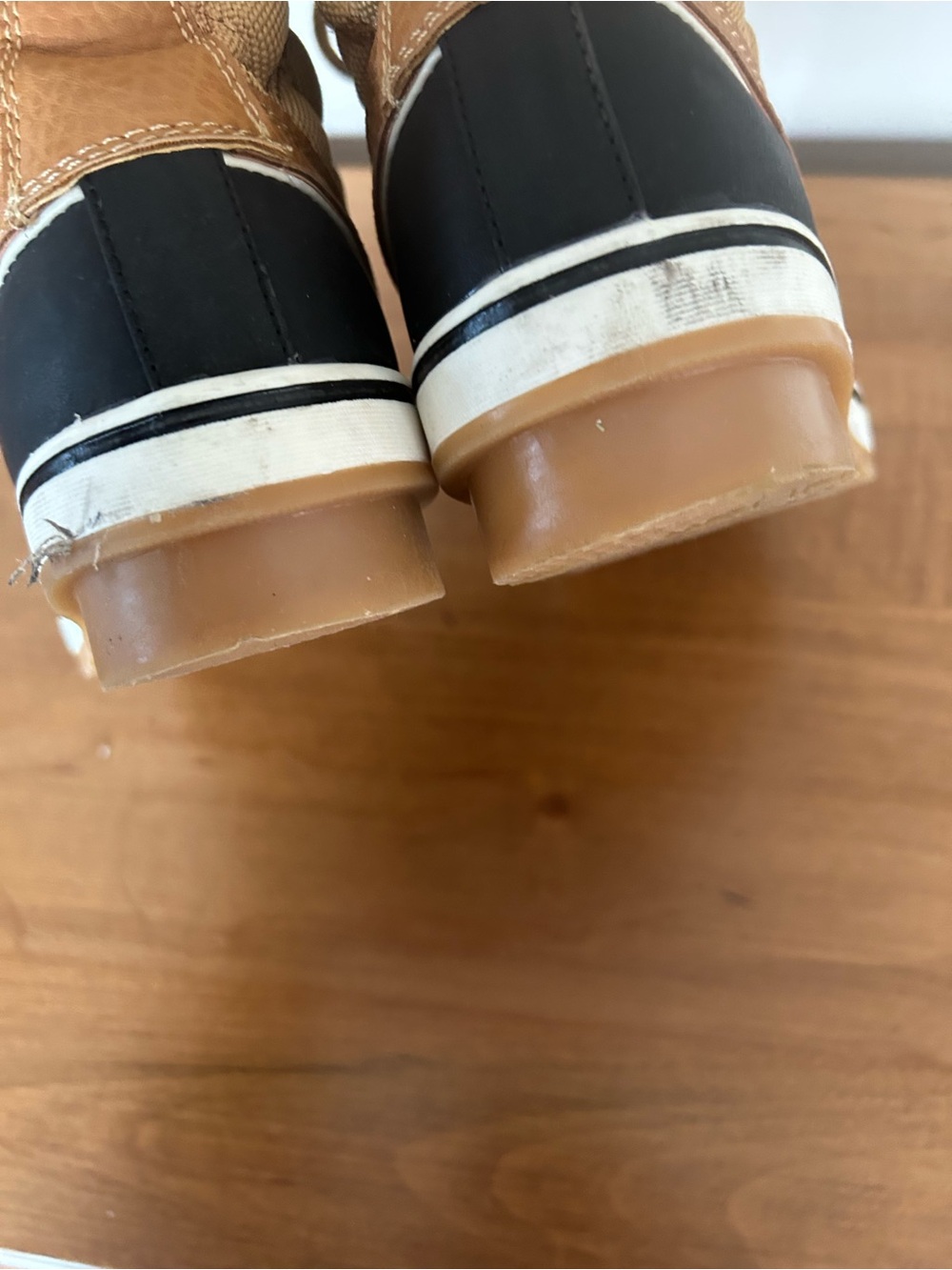 Insulated Lace-Up Winter Boots in Black and Tan - Picture 5 of 8